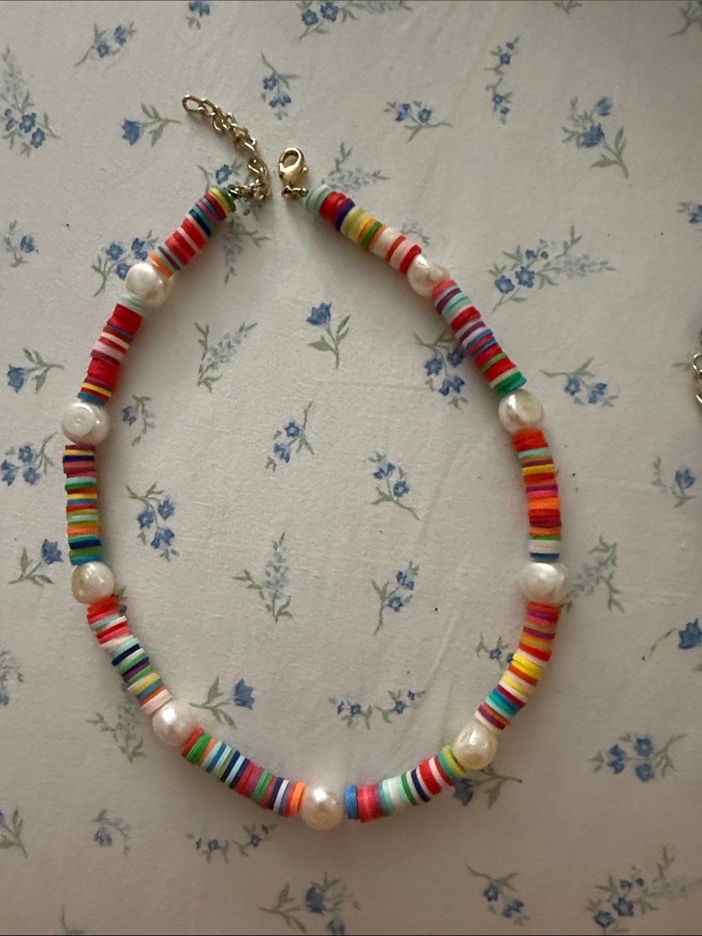 Multicolor Beaded Pearl Accent Choker Necklace